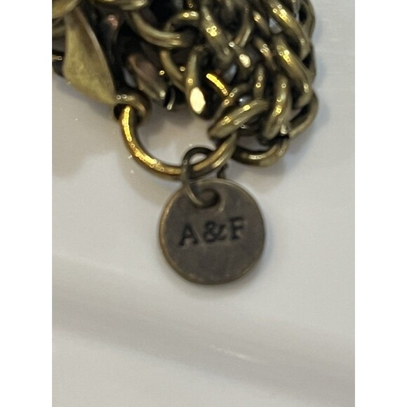 Abercrombie & Fitch White Faux Pearl Necklace Antique Gold Cha Cha Coquette - Picture 8 of 9